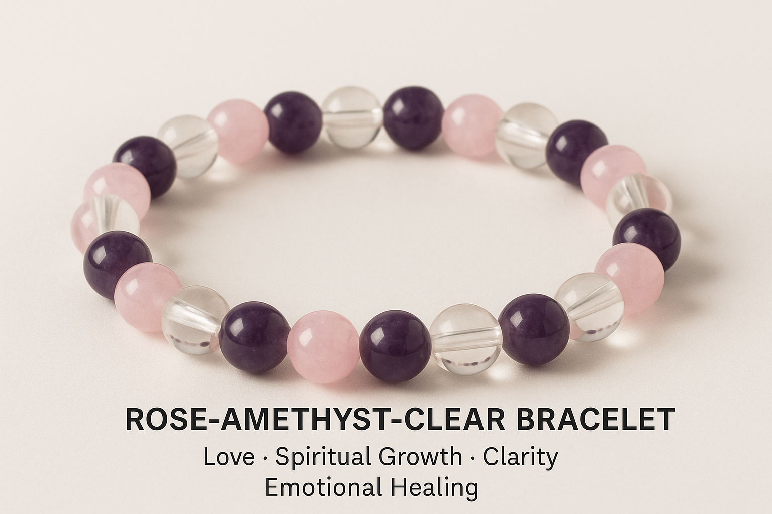 Rose Amethyst Clear Quartz Bracelet